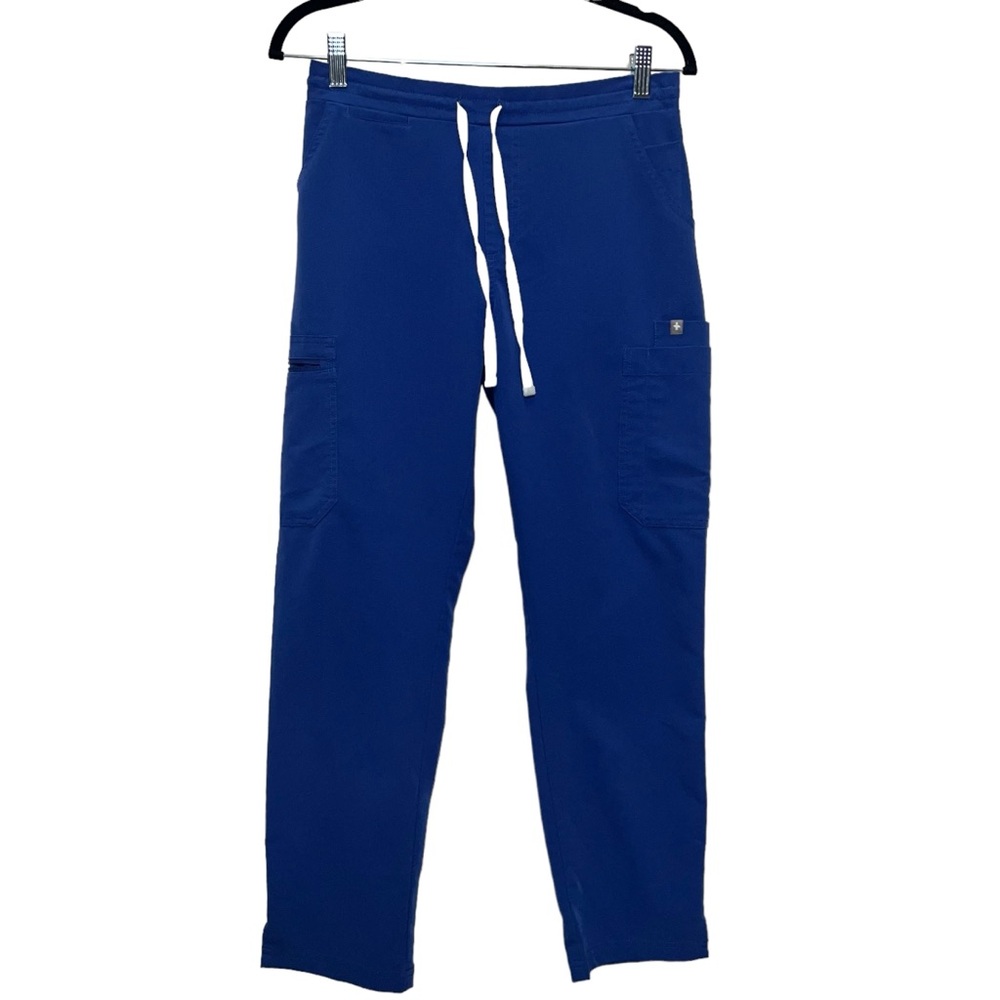 FIGS Blue Scrub Pants Bottoms Comfort Stretch 4 Pocket Size Small